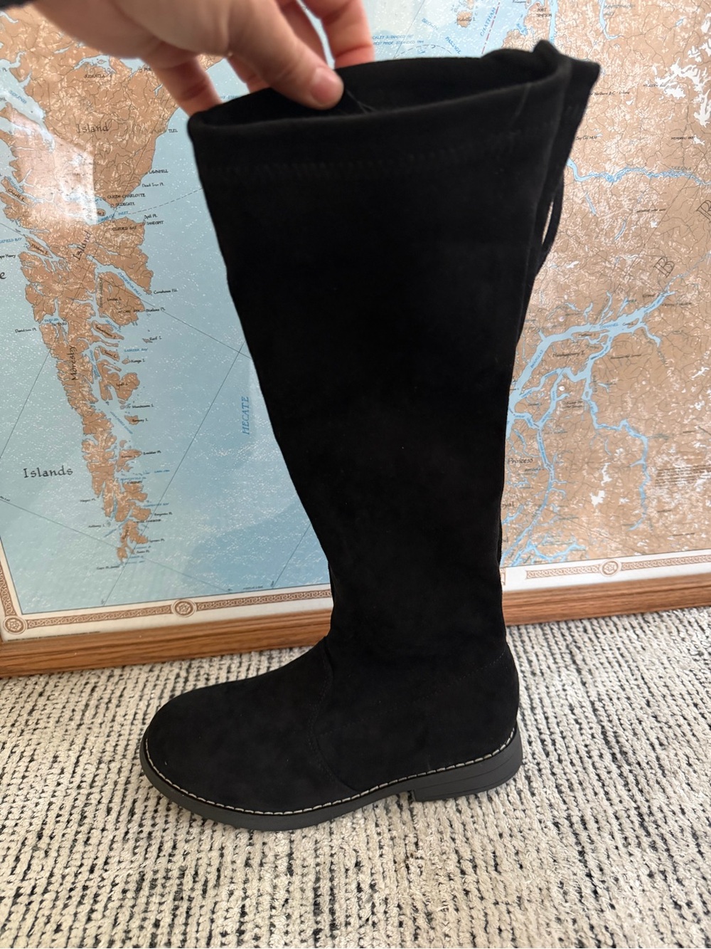 Black Suede Knee-High Kid’s Boot